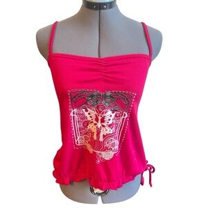 725 Originals Y2K Butterfly Graphic Babydoll Tank Indie Fairy Grunge Top Vintage